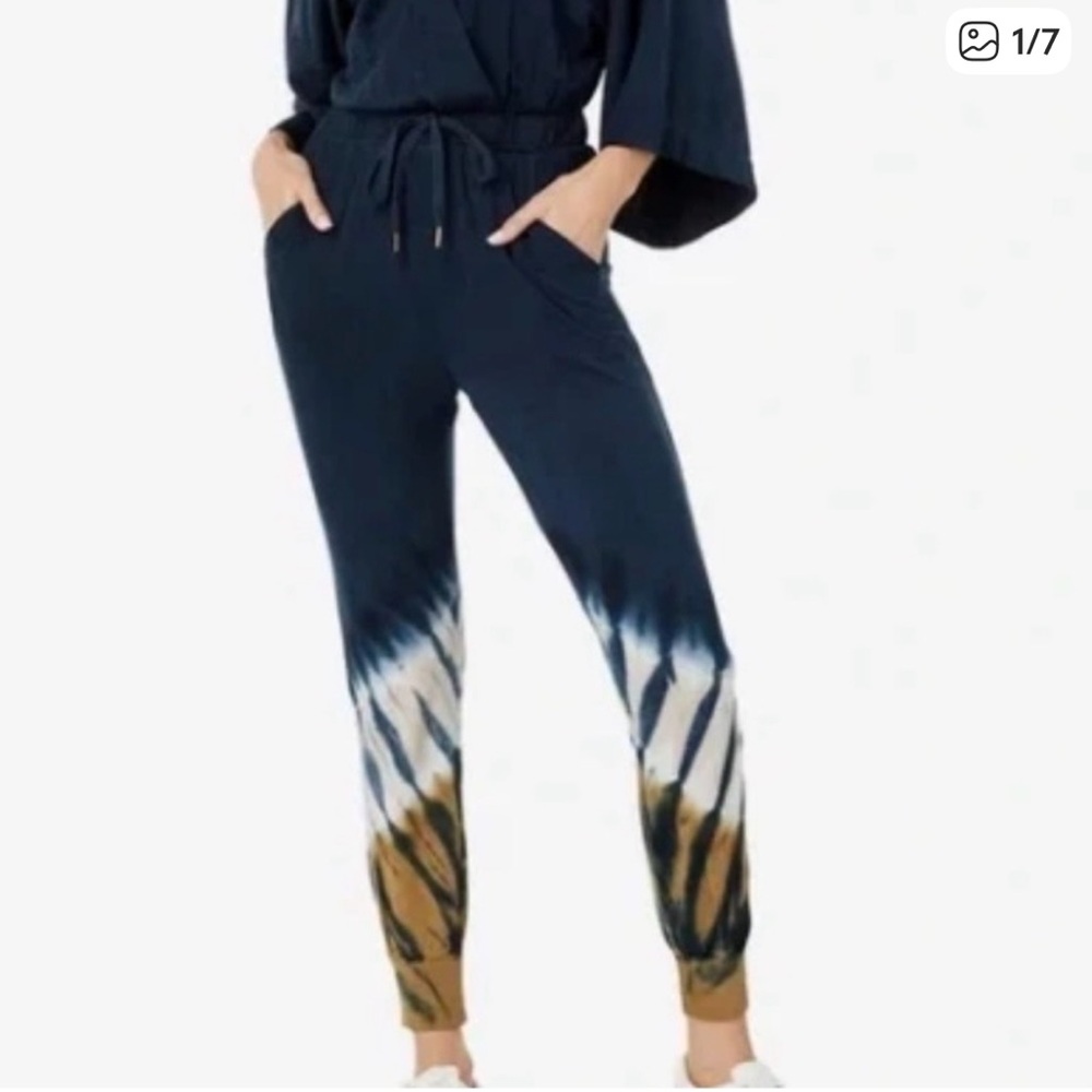Young Fabulous & Broke Blue and Brown Tie Dye Joggers
